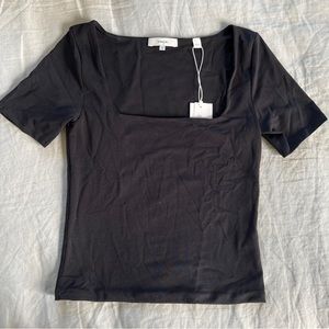 NWT Vince Black Square Neck Tee XS